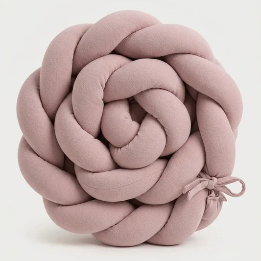 Trenza Protectora de Cuna y Cama en Algodón Rosa | Chichonera Artesanal