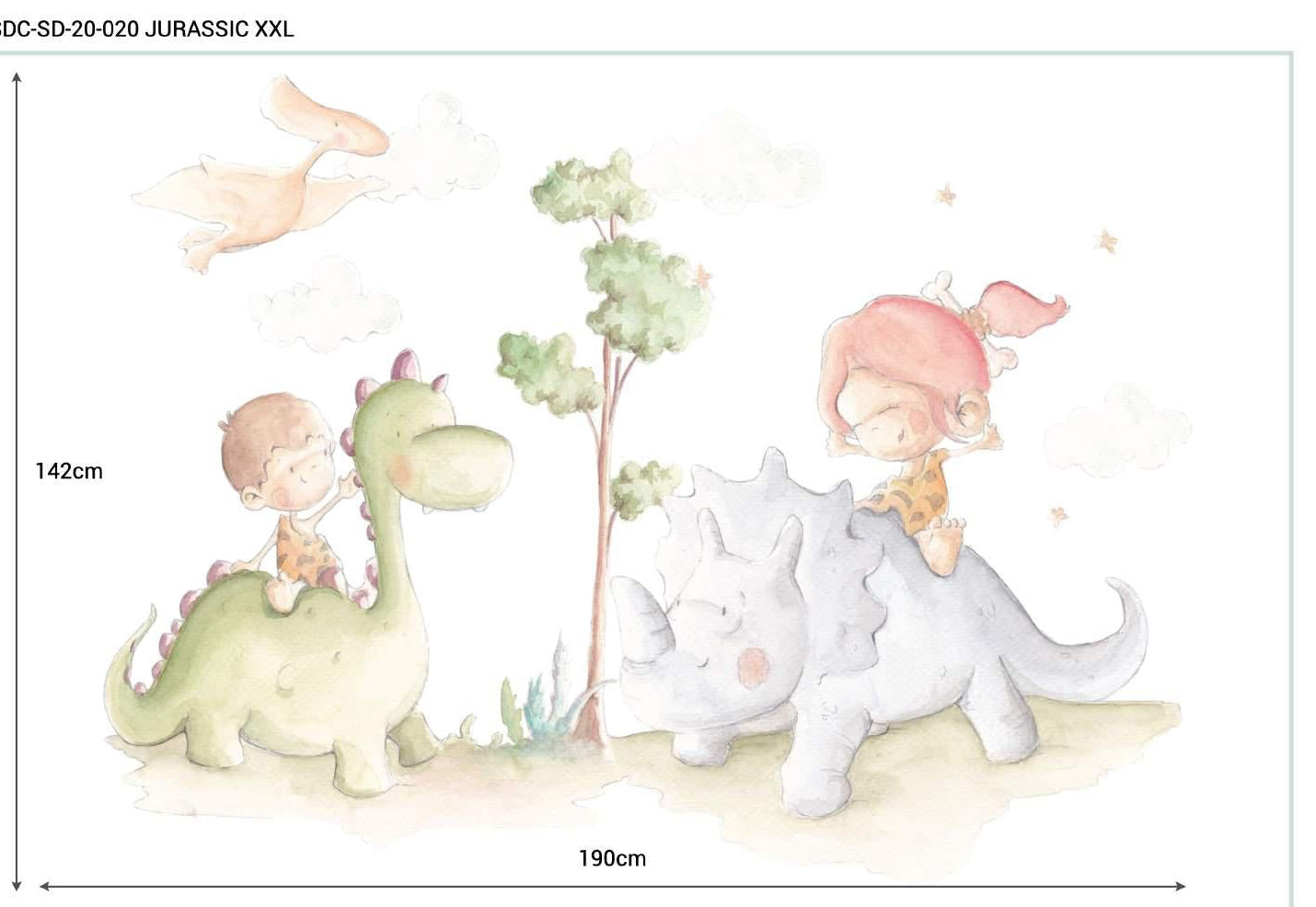 Vinilo Decorativo Infantil Dinosaurio JURASSIC