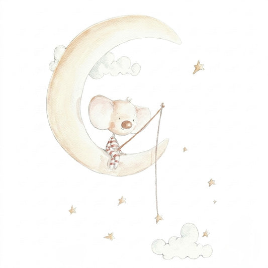 Children's Decorative Vinyl FISHING ON THE MOON