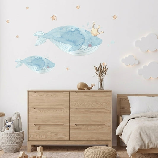 Baleias de vinil decorativas para crianças