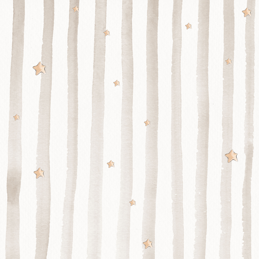 PAPEL PINTADO | RAYAS ACUARELA & ESTRELLAS TOSTADO