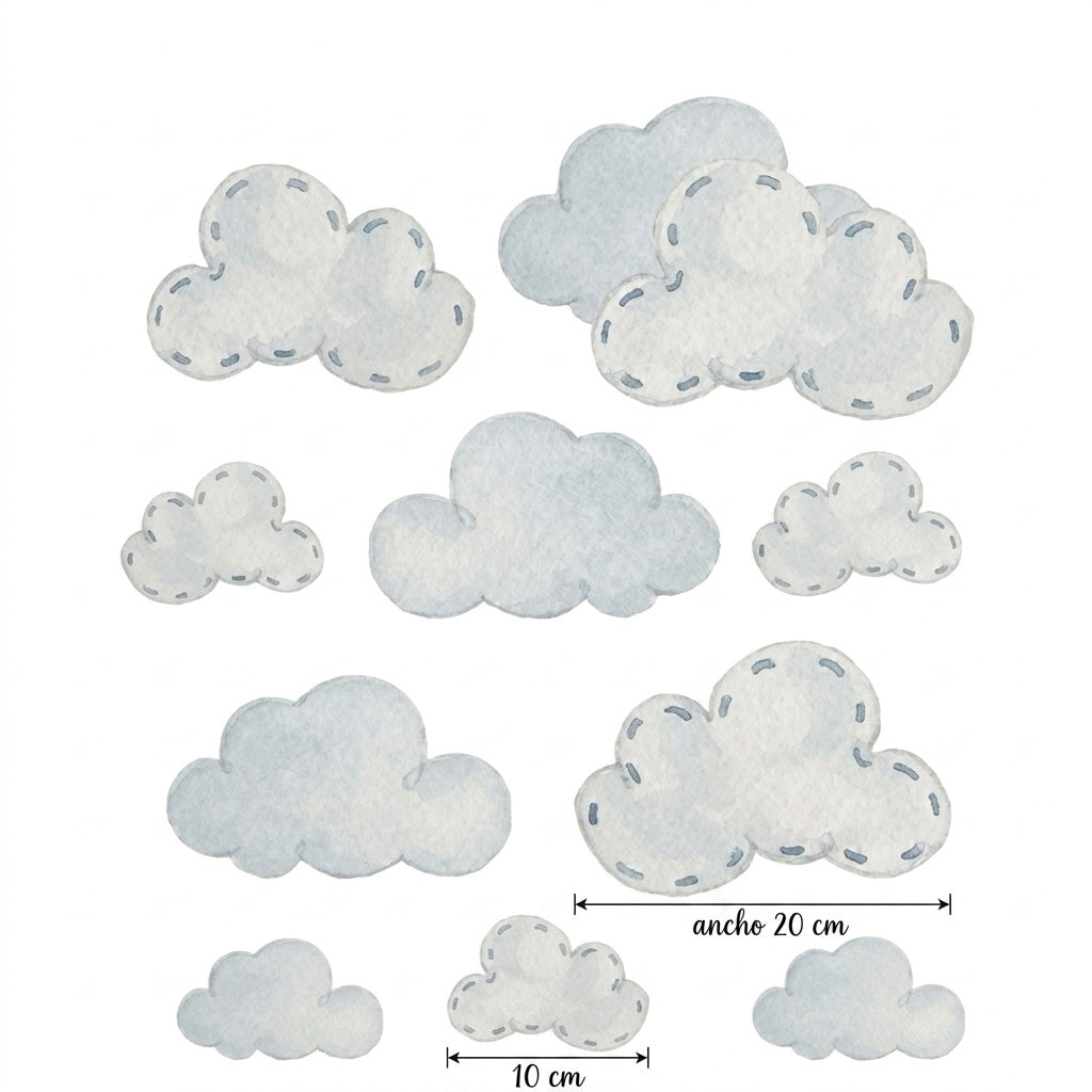 VINILO INFANTIL Pack de 10 (Nubes)