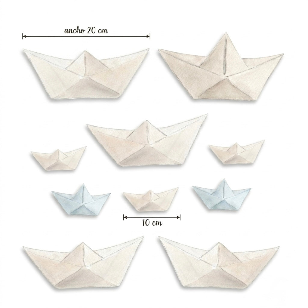 VINILO INFANTIL Pack de 10 (Barquitos de Papel)