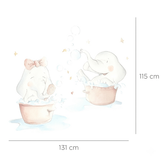 Decorative Vinyl for Children ELEPHANTS IN THE BATH