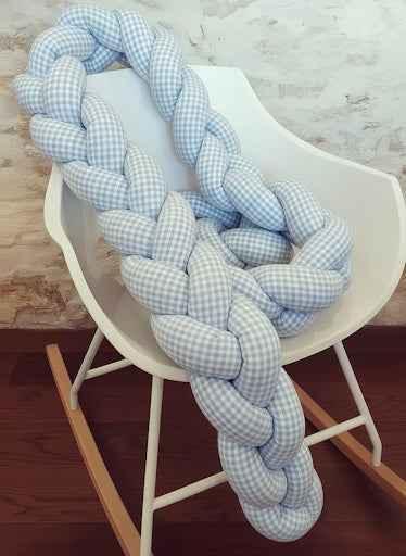 Trenza chichonera protectora para cuna y cama a medida - Confección artesanal