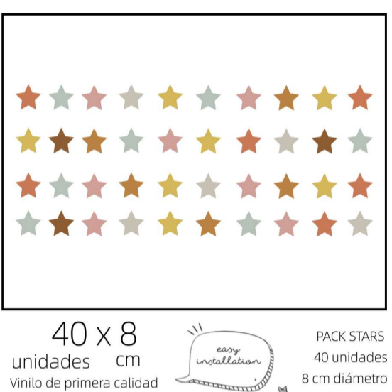Pack de Vinilos Infantiles Estrellas | Sueños de Cigüeña