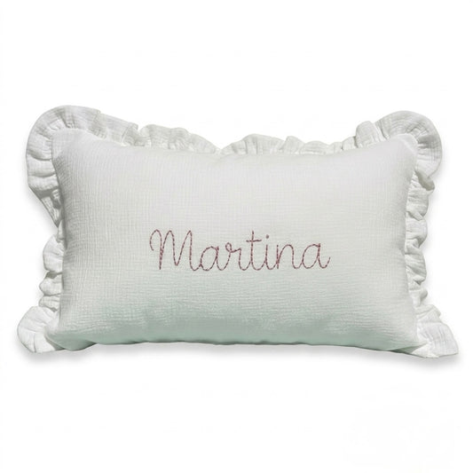 Cojín Personalizado bordado para ti - Volante | Sueños de Cigüeña