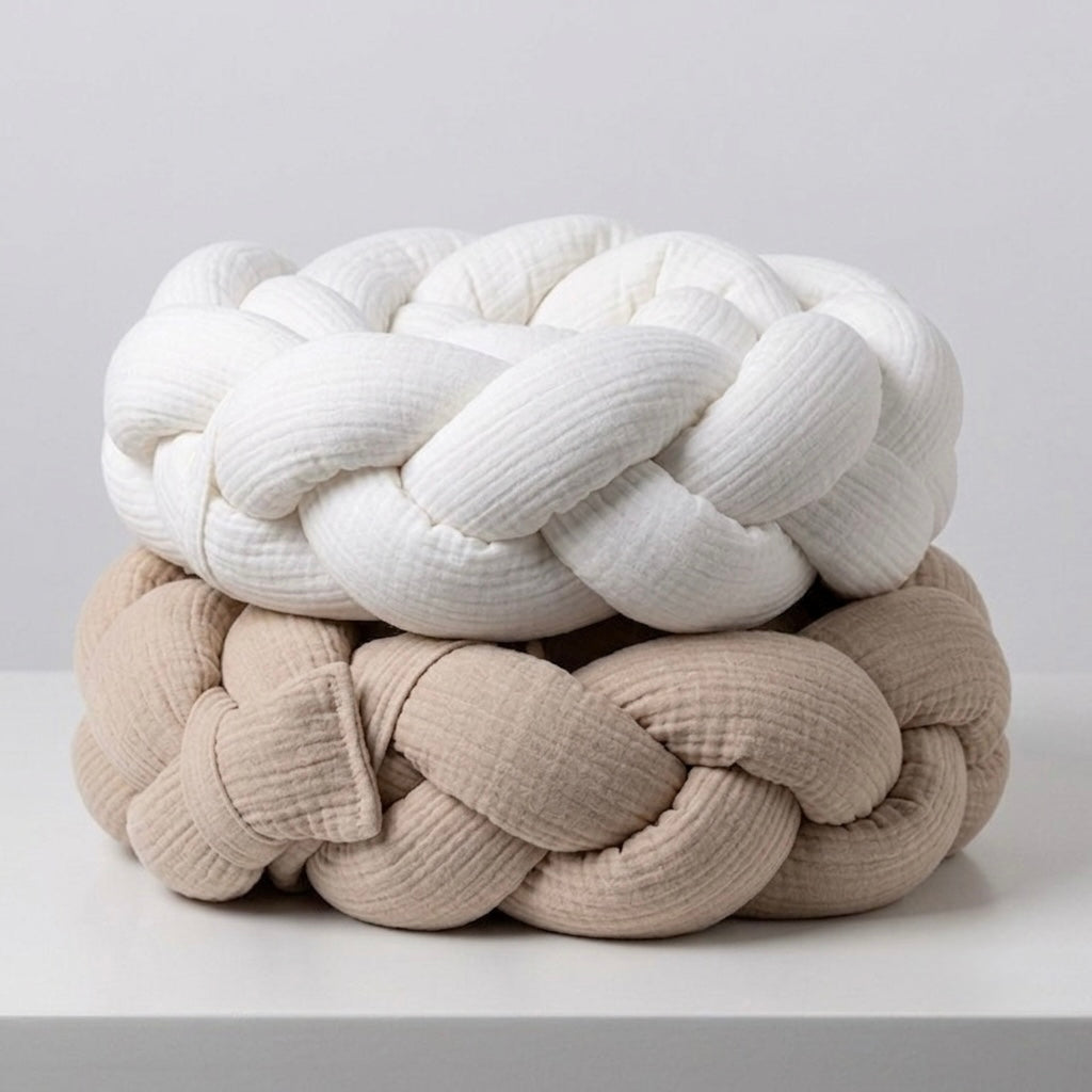 TRENZA PROTECTORA CUNA & CAMA | Muselina Beige