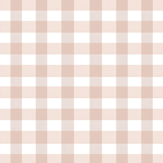 Papel pintado infantil Vichy Clásico rosa empolvado