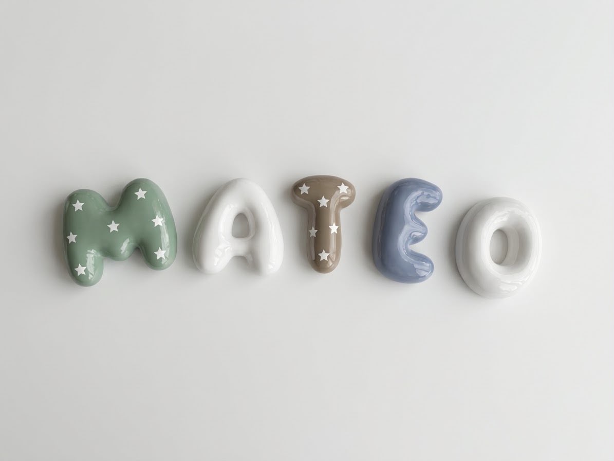 LETRAS BURBUJA CON ESTRELLAS | PINTADAS A MANO