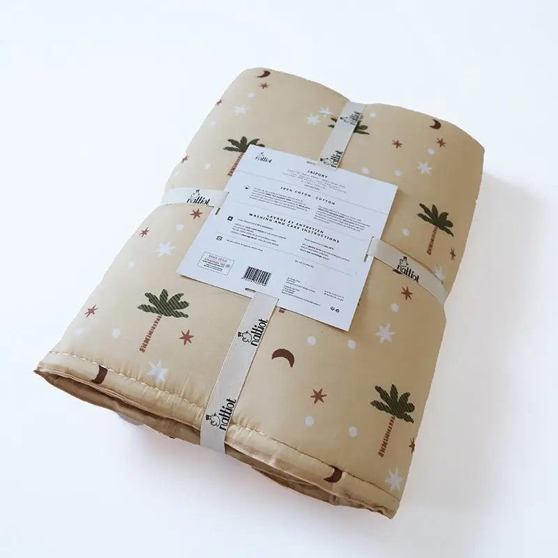 Tapis de repos bébé coton imprimé petits palmiers JAIPURY - Sueños de Cigueña