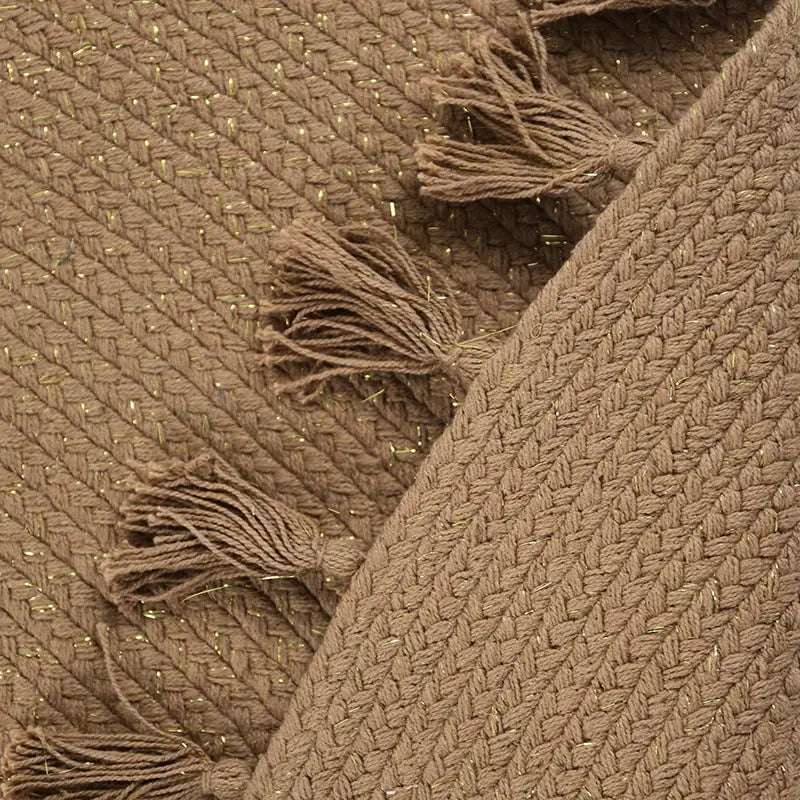 Tapis chambre enfant coton rond avec pompons LISETTE - Sueños de Cigueña
