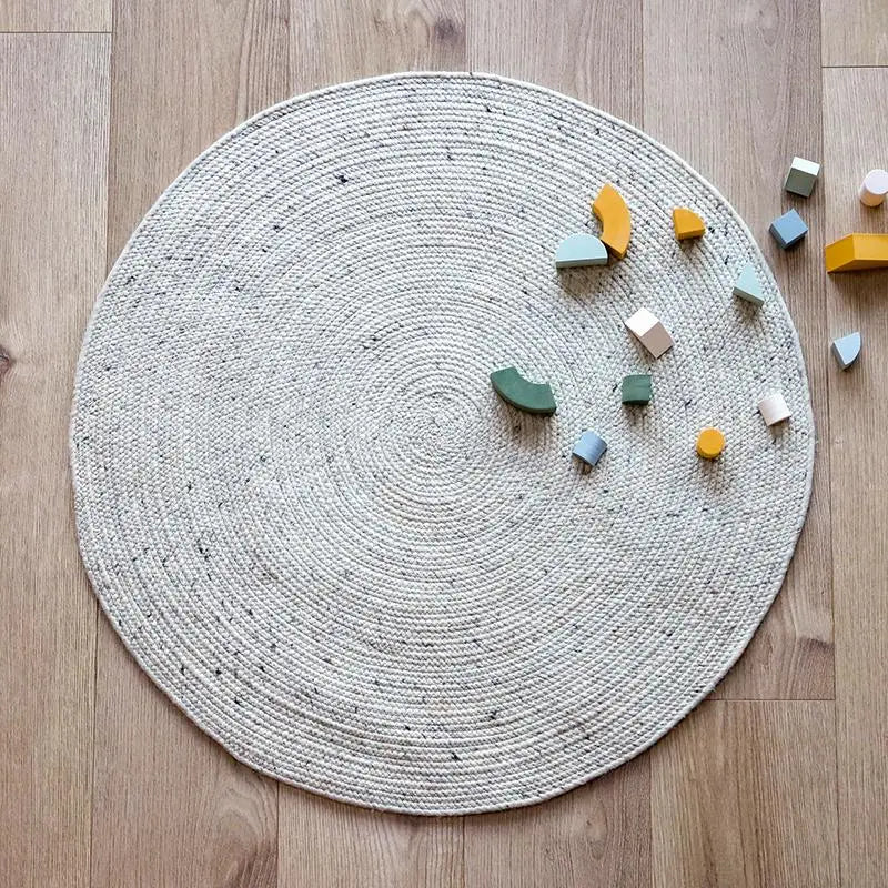Tapis rond laine feutrée NEETHU NATUREL L - Sueños de Cigueña