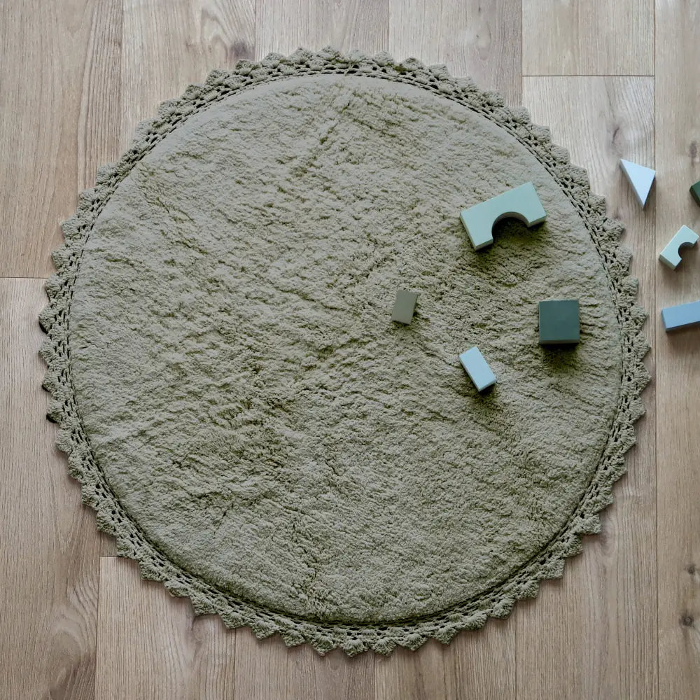 Alfombra Infantil 110 cm PERLA OLIVE - Sueños de Cigueña
