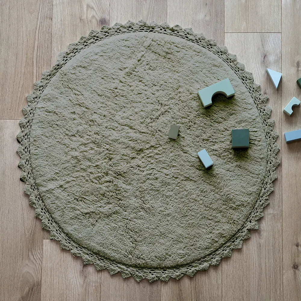 Alfombra Infantil 110 cm PERLA OLIVE - Sueños de Cigueña