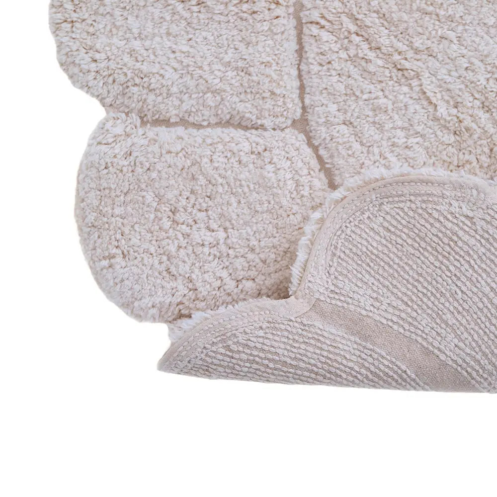 Tapis chambre enfant coton lavable rond finition "pétales" GABRIELLE - Sueños de Cigueña