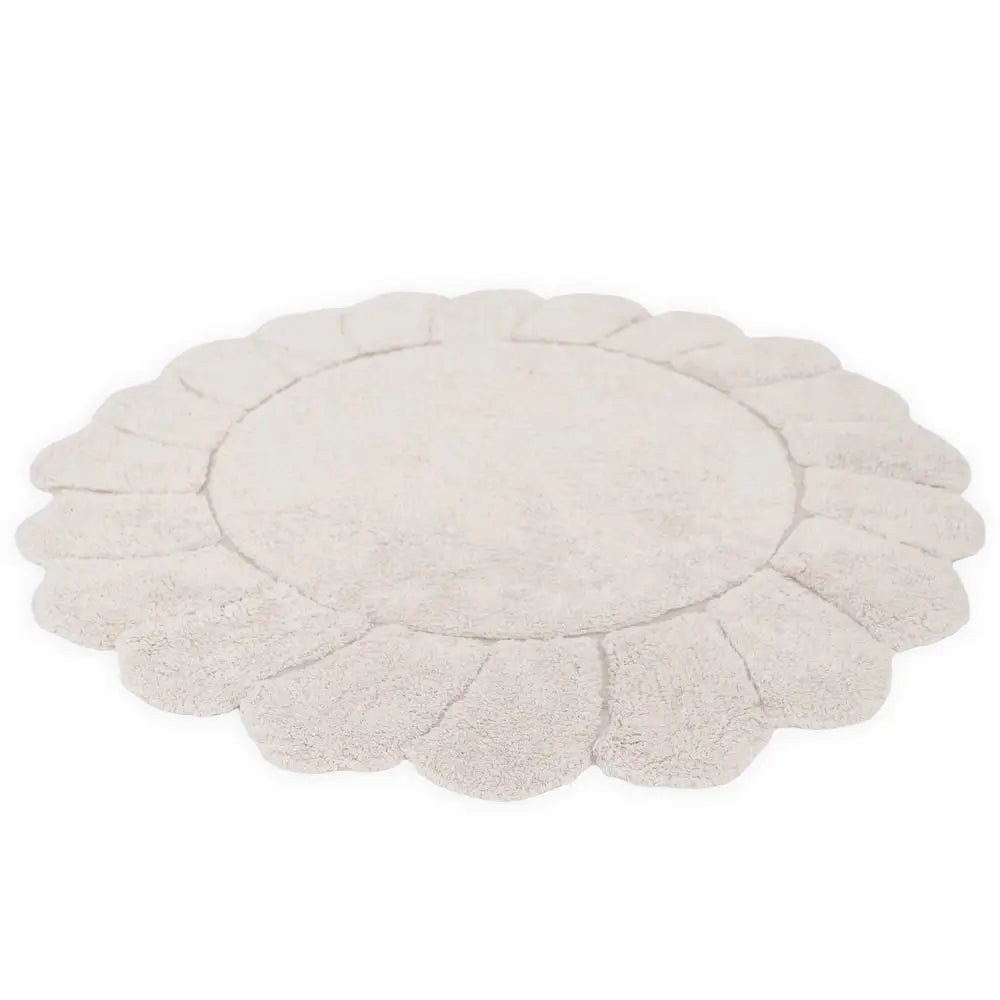 Tapis chambre enfant coton lavable rond finition "pétales" GABRIELLE - Sueños de Cigueña