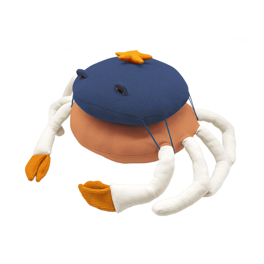 Cojín modular Puf grande cangrejo decorativo grande para niños - Azul océano - Sueños de Cigueña