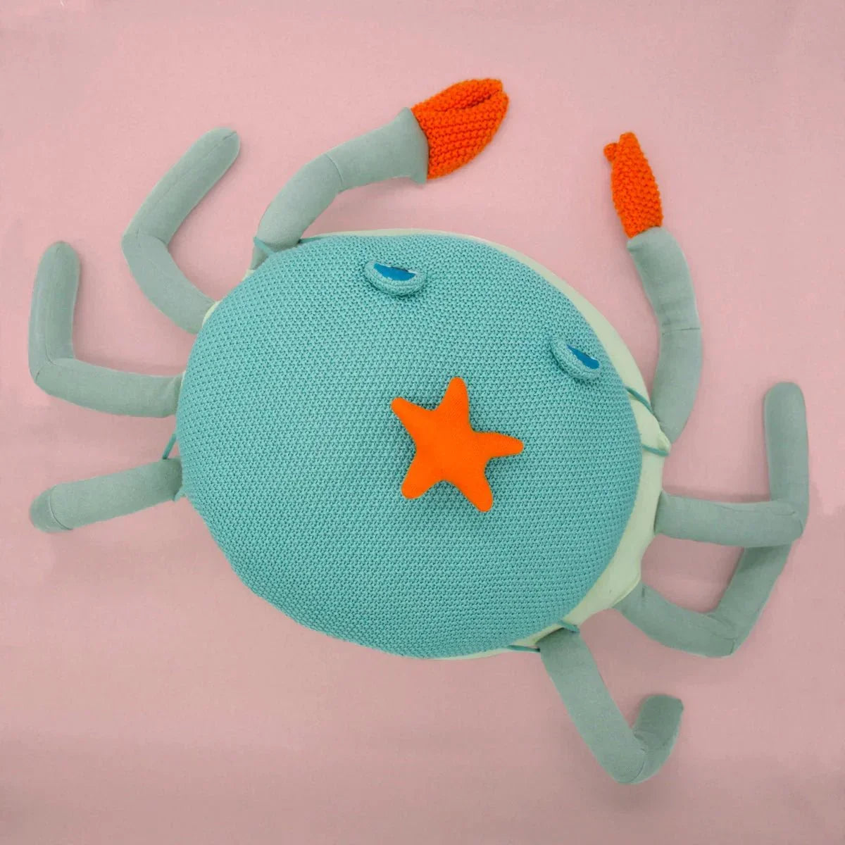 Cojín modular Puf grande cangrejo decorativo grande para niños - Chiné turquesa - Sueños de Cigueña