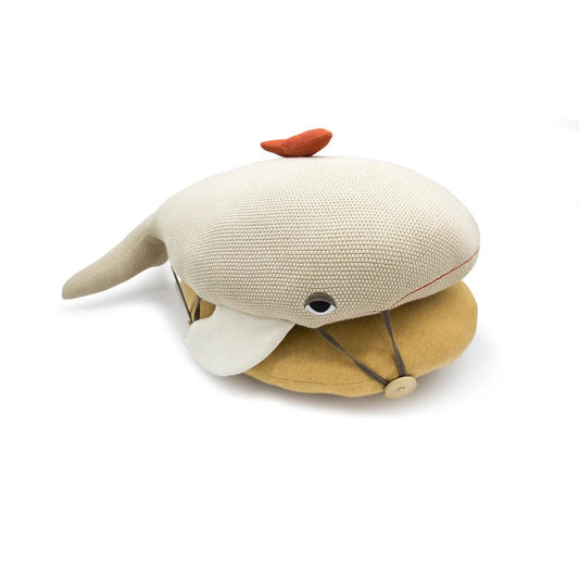 Cojín modular Puf grande de ballena para niños - Sand Beige - Sueños de Cigueña