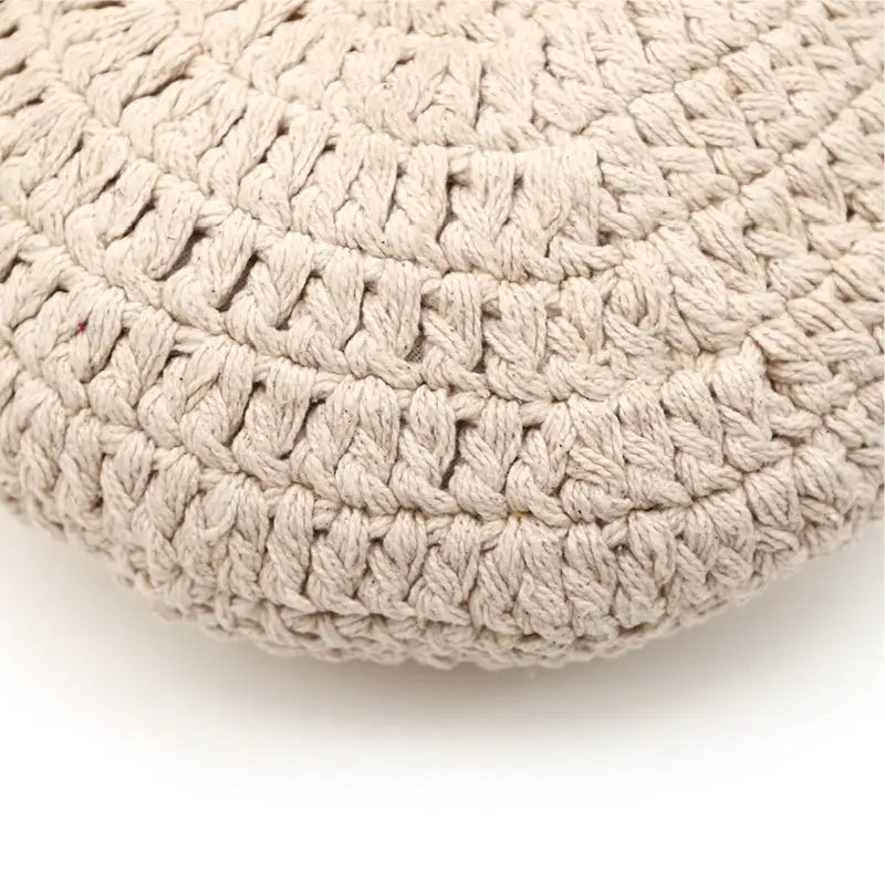 Coussin coton rond crochet LENKA ECRU - Sueños de Cigueña
