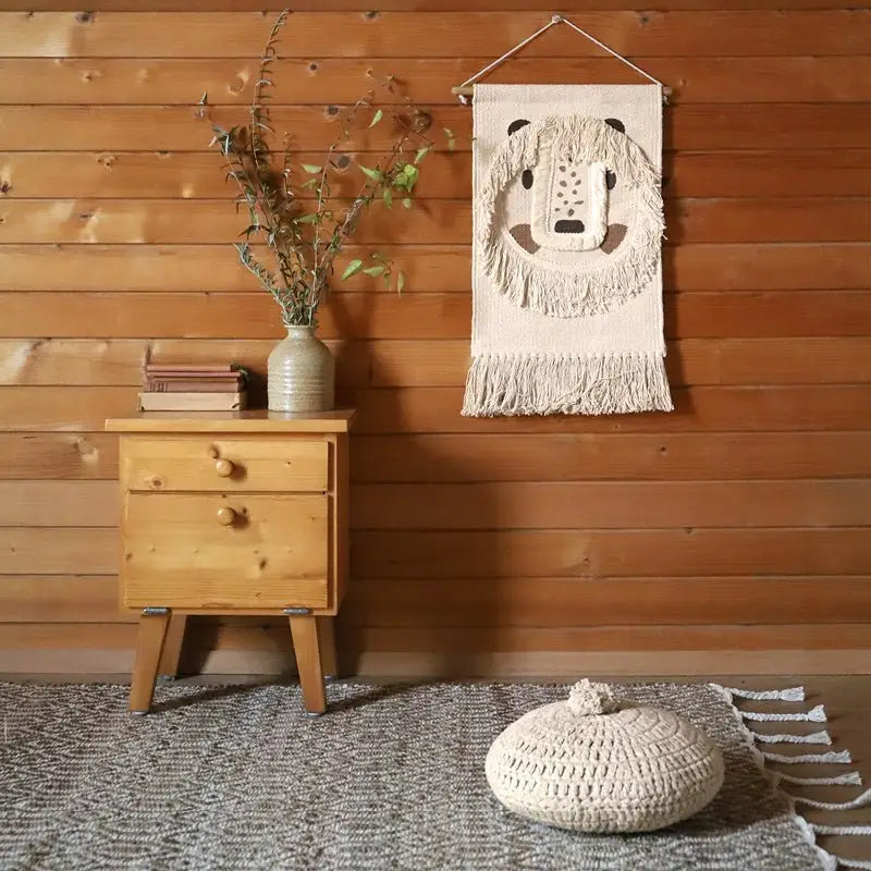 Coussin coton rond crochet LENKA ECRU - Sueños de Cigueña