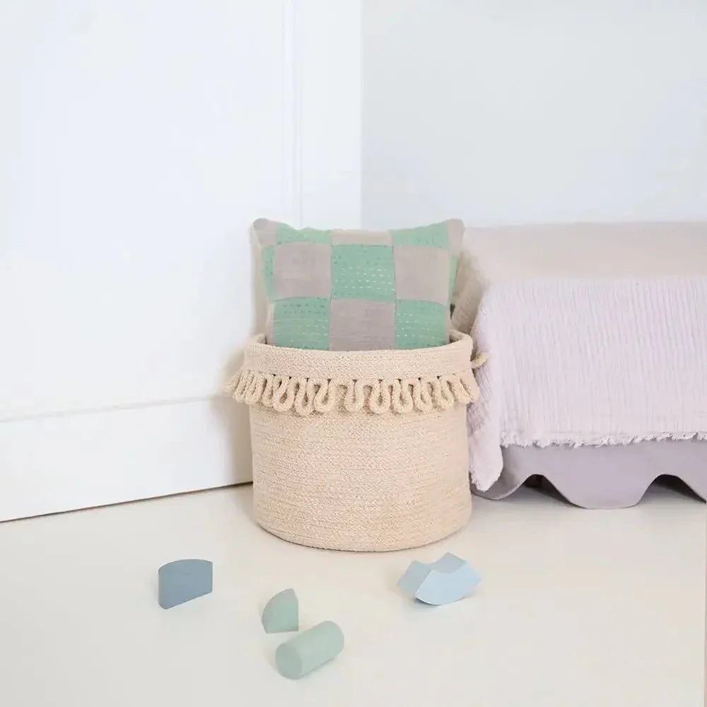 Cesta de almacenamiento de cuerda de algodón con acabado “pétalos” LOUNA - Sueños de Cigueña