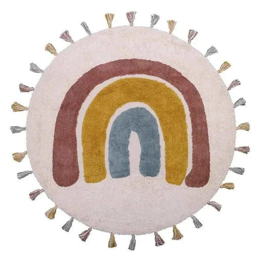 Alfombra Infantil 110 cm RAINBOW Algodón Lavable en lavadora - Sueños de Cigueña
