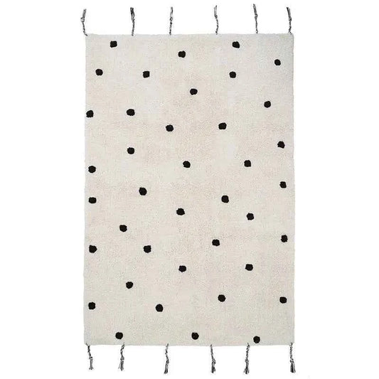 Alfombra Infantil NÜMI BLACK con lunares 100x150 - Sueños de Cigueña