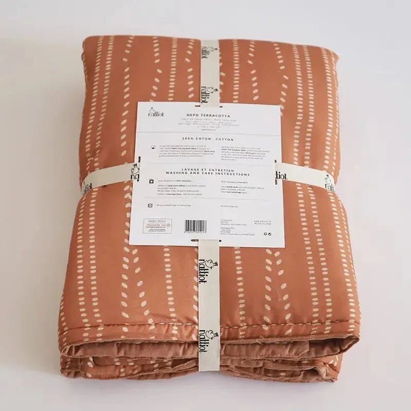 Alfombra bebe de juegos infantil algodón estampada bohème NEPO TERRACOTTA 100x100 - Sueños de Cigueña