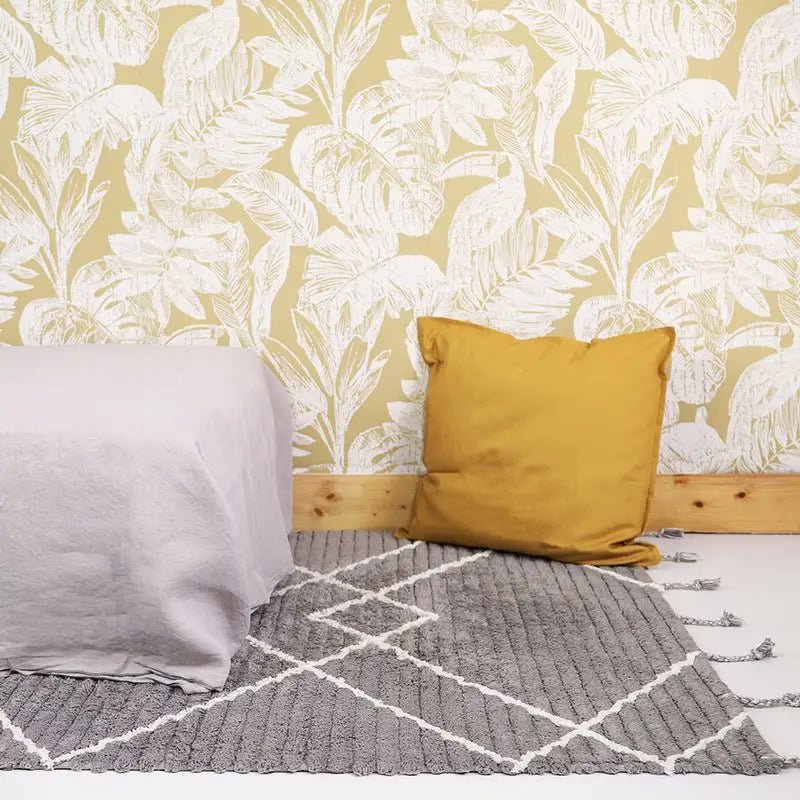 Alfombra de algodón lavable en lavadora LÄSSA Stone S 100x150 - Sueños de Cigueña