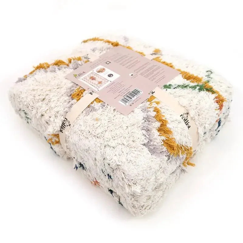 Alfombra infantil de algodón estilo berbère 100x160 lavable en máquina - Sueños de Cigueña