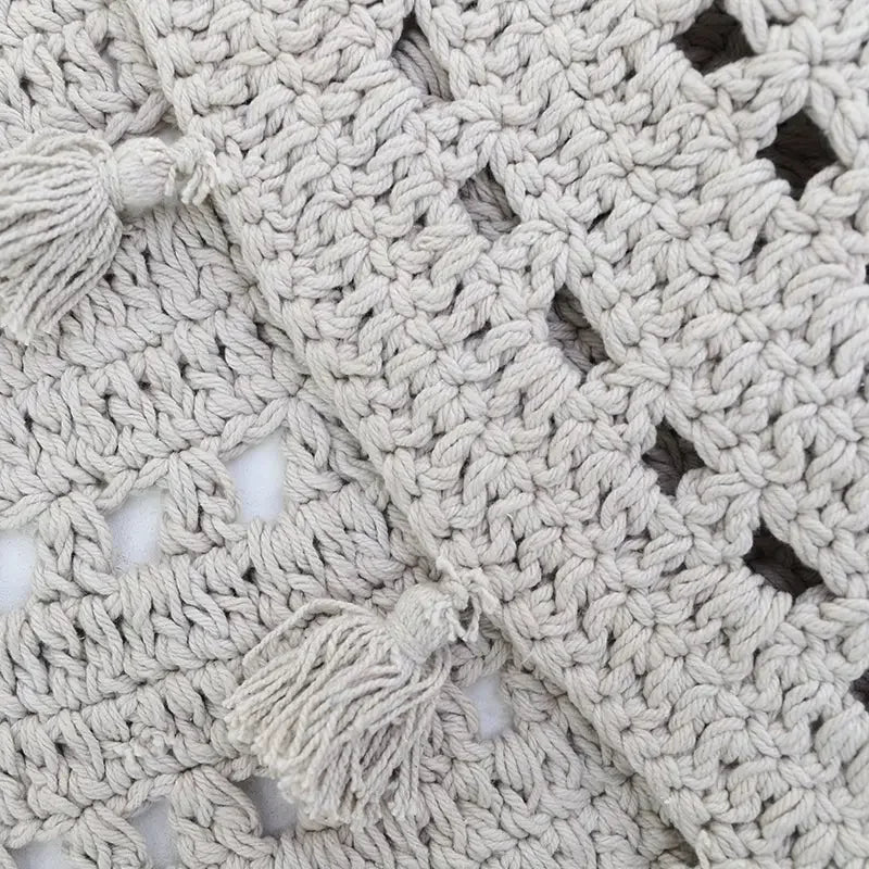 Alfombra infantil de algodón crochet NILA GRIS PERLE - Sueños de Cigueña