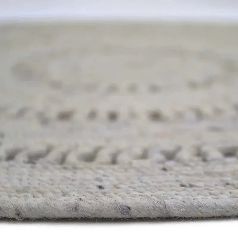 Alfombra de lana redonda BIBEK GRIS S - Sueños de Cigueña