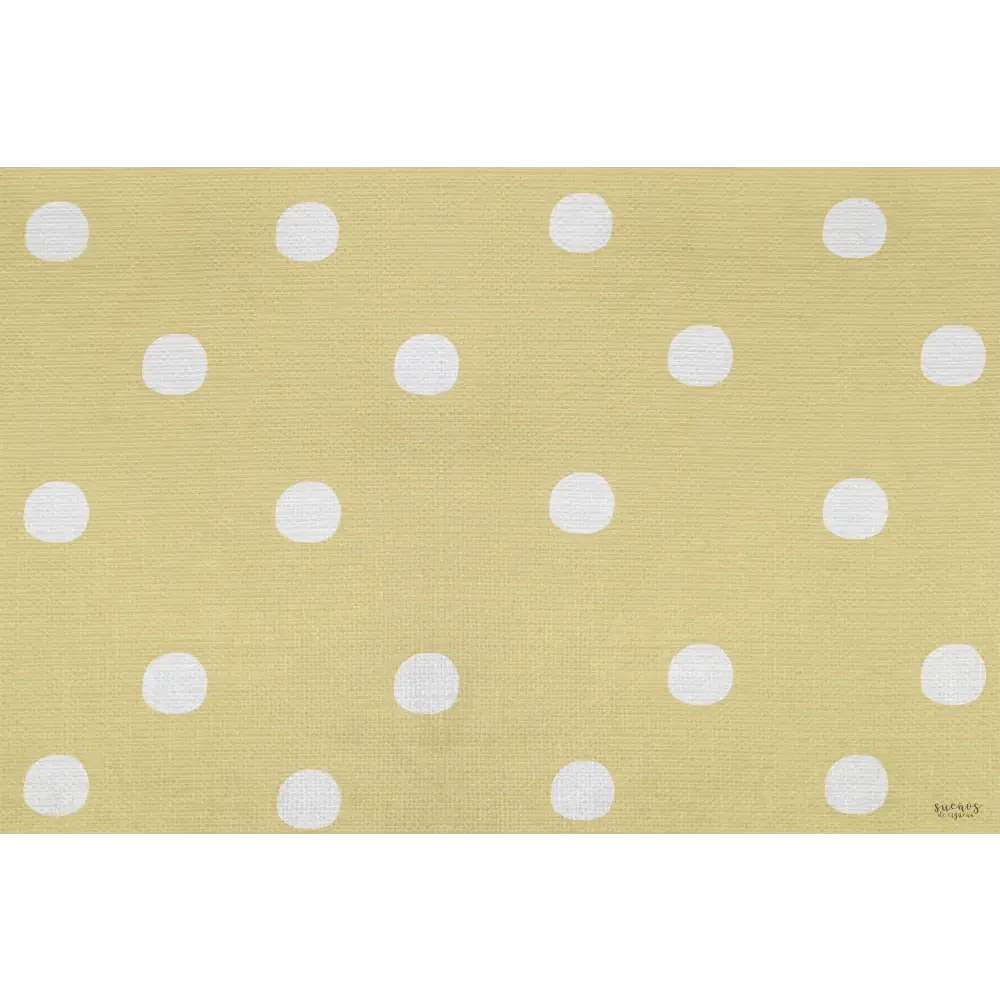 Alfombra Vinilica 120x160 Mod. DOTS MOSTAZA - Sueños de Cigueña