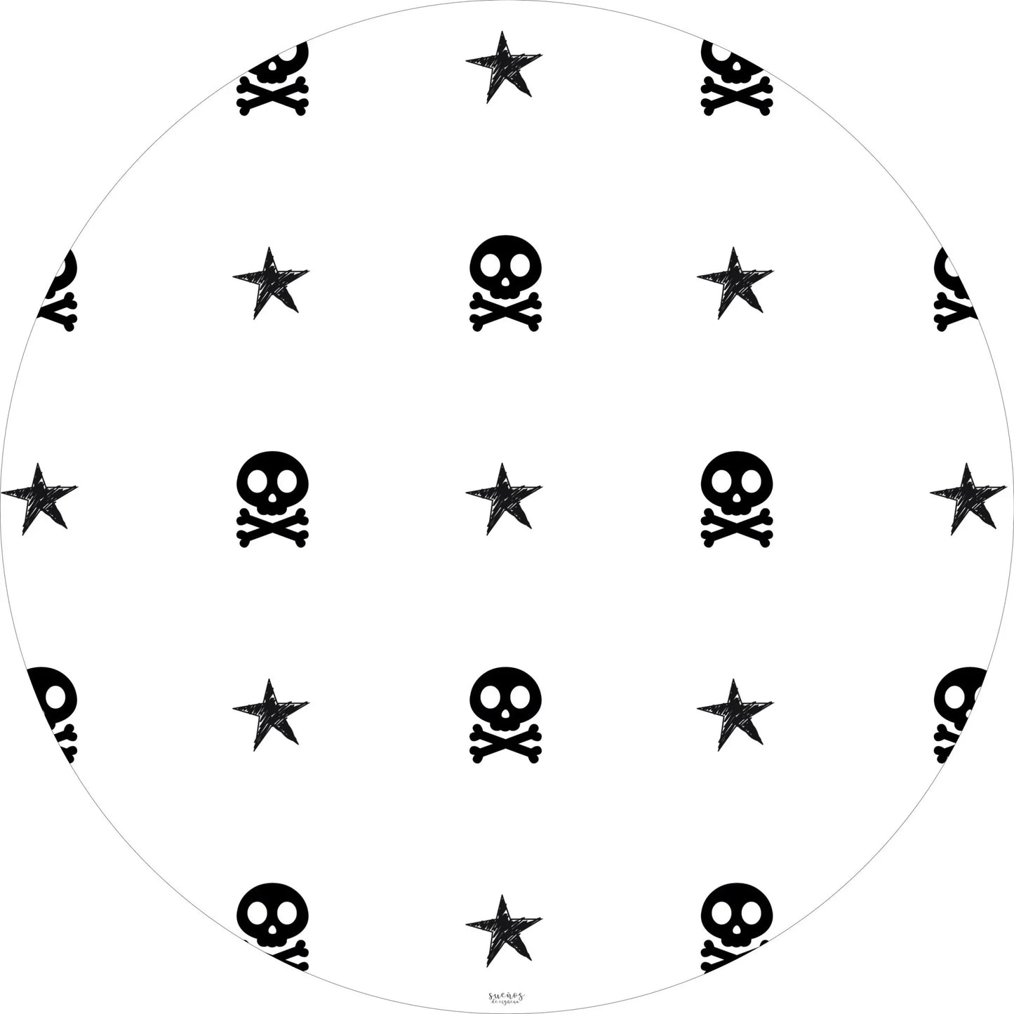 Alfombra Vinilica SKULLS 95cm diametro - Sueños de Cigueña