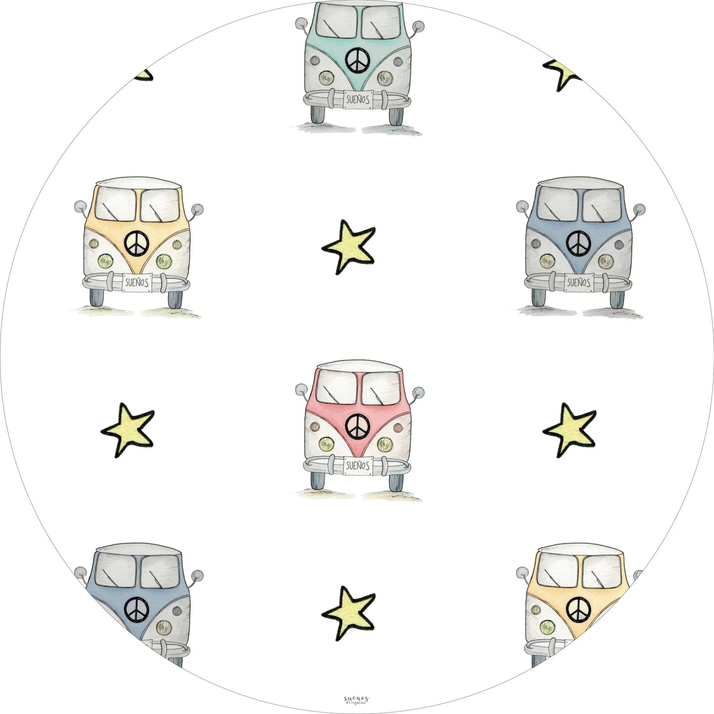 Alfombra Vinilica VANS 95cm diametro - Sueños de Cigueña