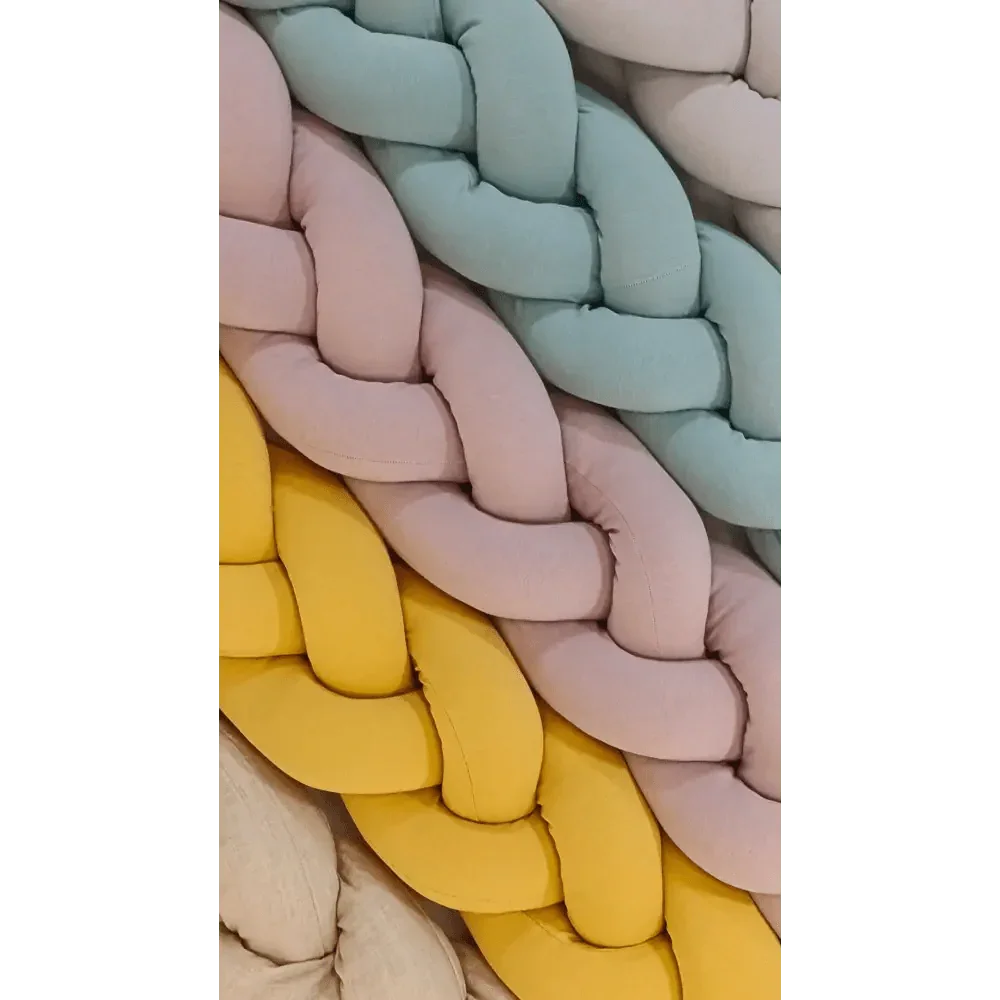 Trenza Protector de Cuna 180cm GRIS - Sueños de Cigueña