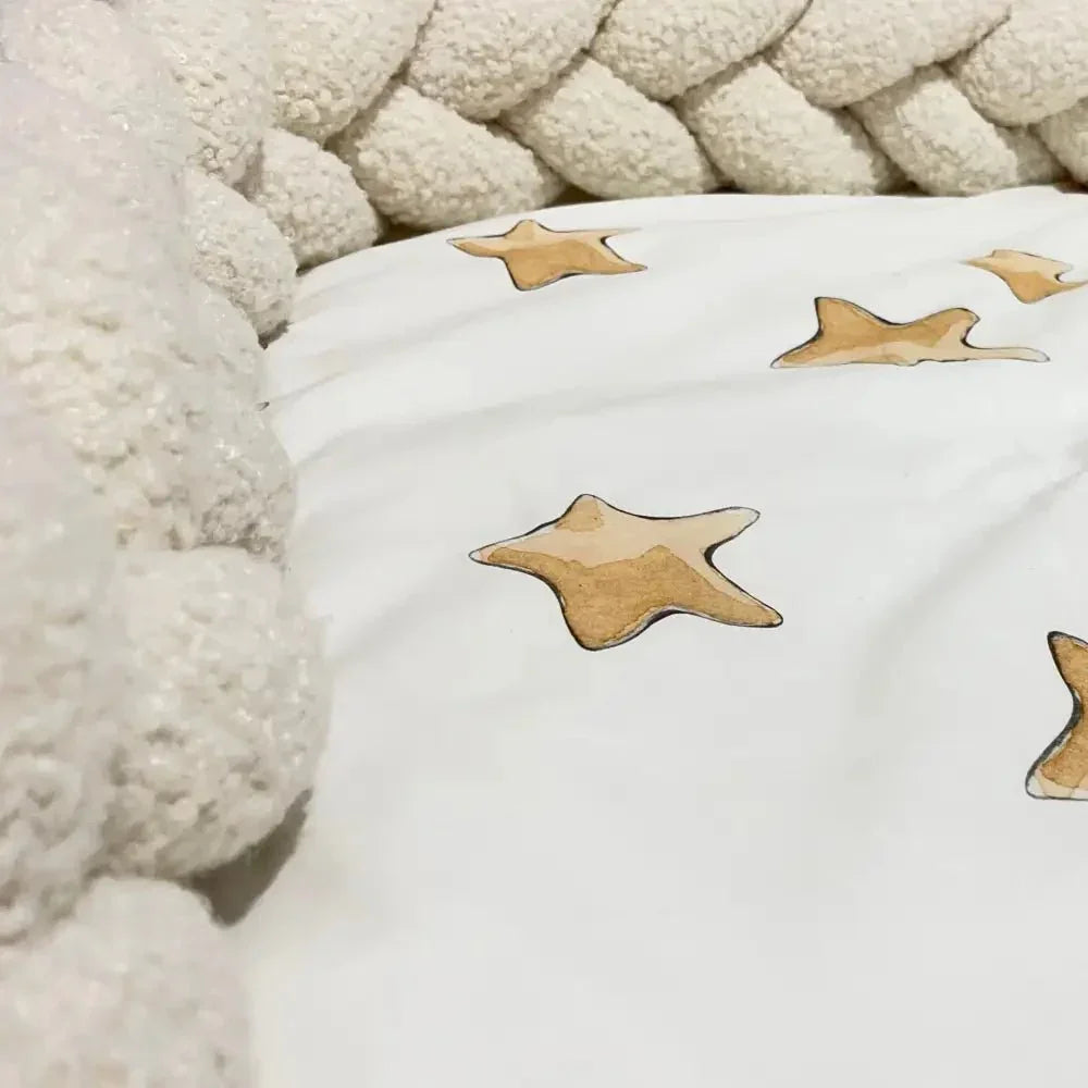 Trenza Protectora de Cuna y cama 200cm BOUCLE BLANCO - Sueños de Cigueña