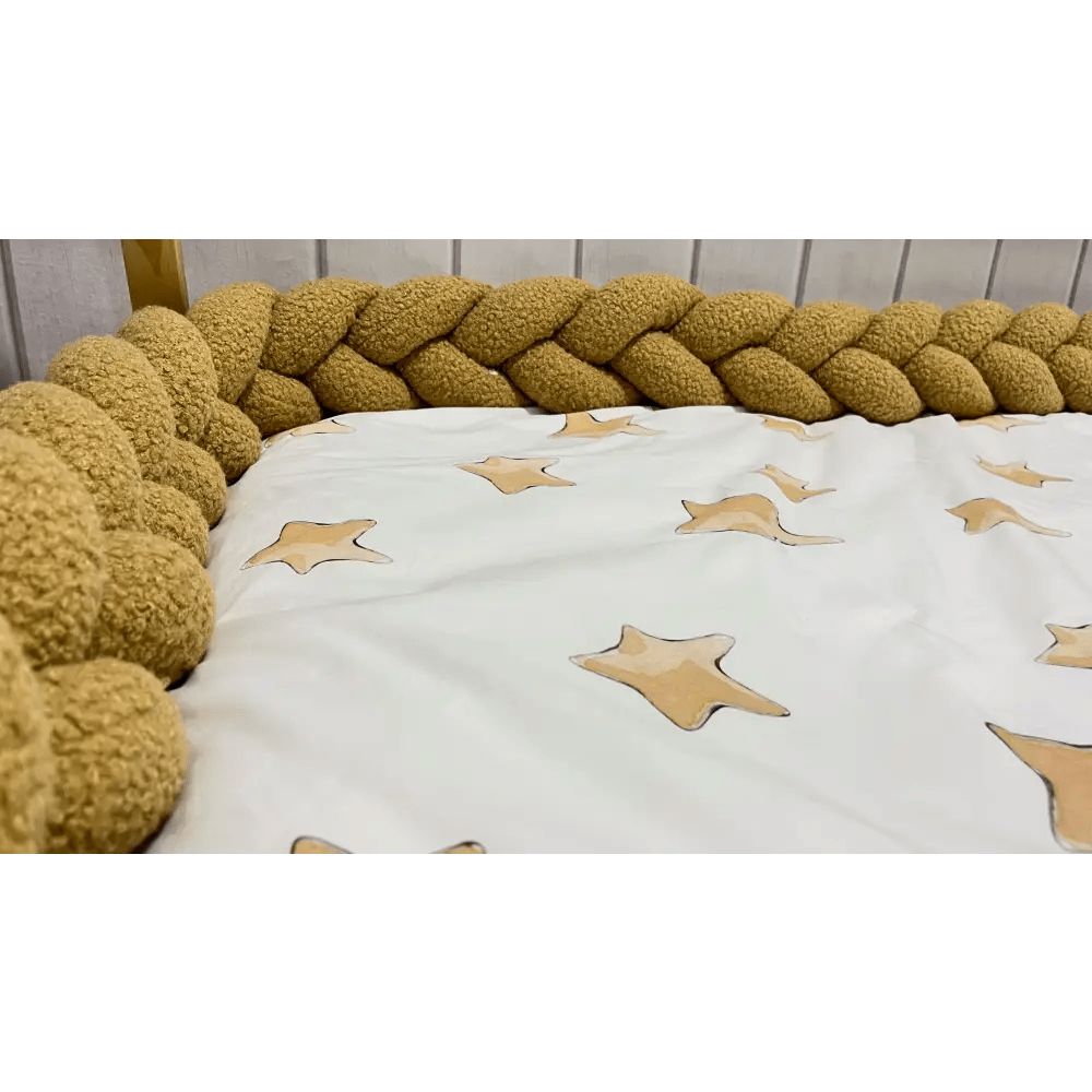 Trenza Protector de Cuna 200cm BOUCLE TOFFEE - Sueños de Cigueña