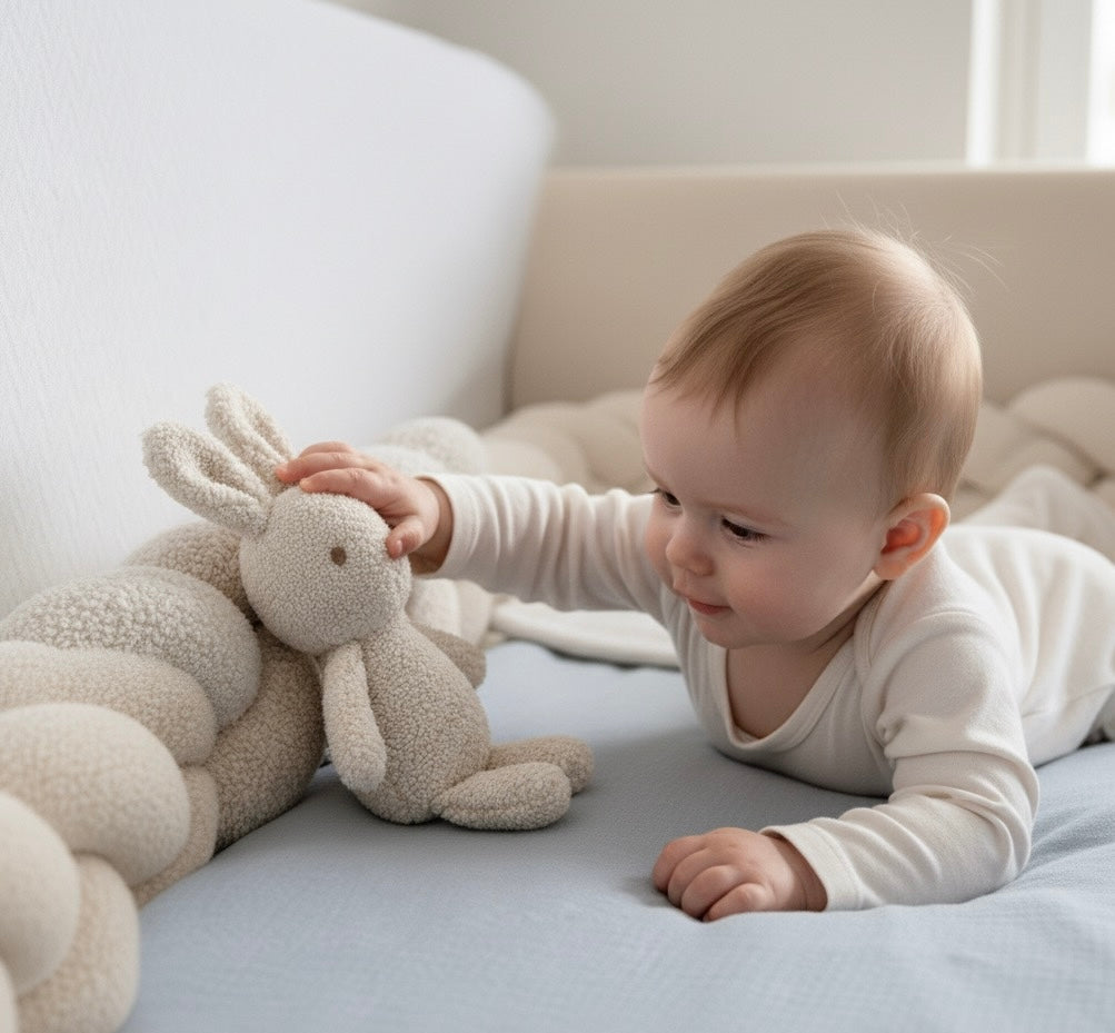 Trenza Protectora de Cuna y cama 200cm BOUCLE BLANCO - Sueños de Cigueña