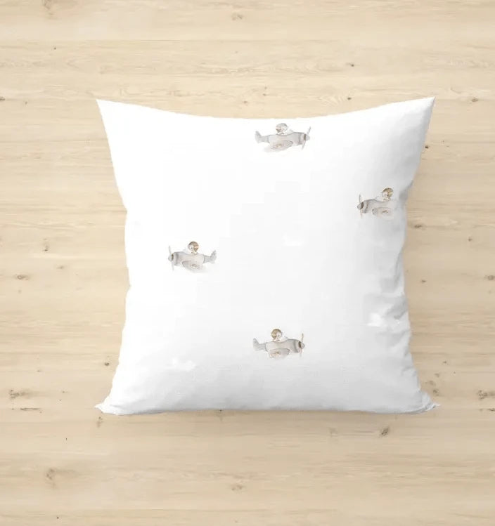 Cuadrante Cojin 40x40 Cuco Aviador - SUEÑOS DE CIGUEÑA - Sueños de Cigueña