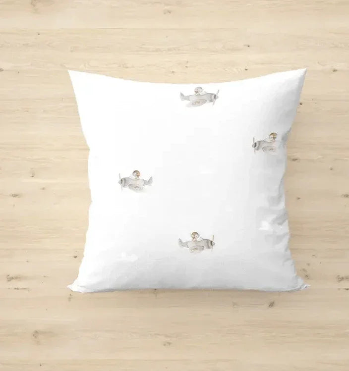 Cuadrante Cojin 40x40 Cuco Aviador - SUEÑOS DE CIGUEÑA - Sueños de Cigueña