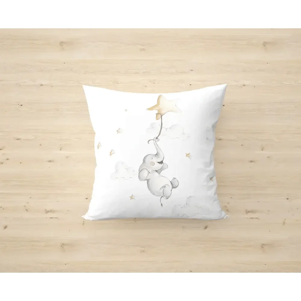 Cuadrante Cojin 40x40 Elefantito Feliz - SUEÑOS DE CIGUEÑA - Sueños de Cigueña