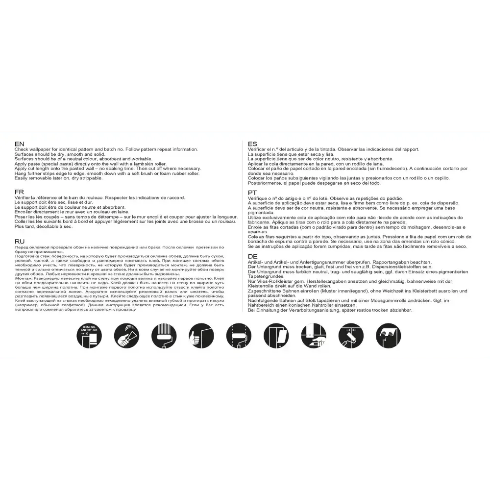 Wallpaper installation instructions in multiple languages with application icons on a green background