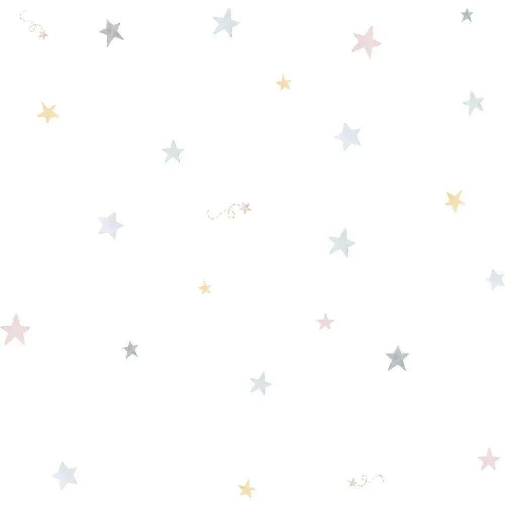 Papel Pintado ESTRELLAS ACUARELA tonos pastel - Sueños de Cigueña
