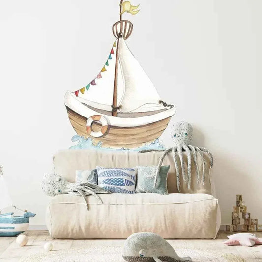 Vinilo Cabecero Barco LITTLE BOAT - Sueños de Cigueña
