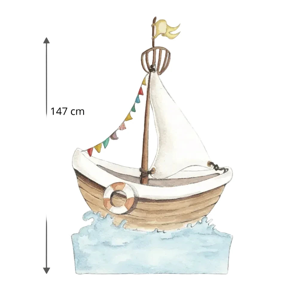 Vinilo Cabecero Barco LITTLE BOAT - Sueños de Cigueña