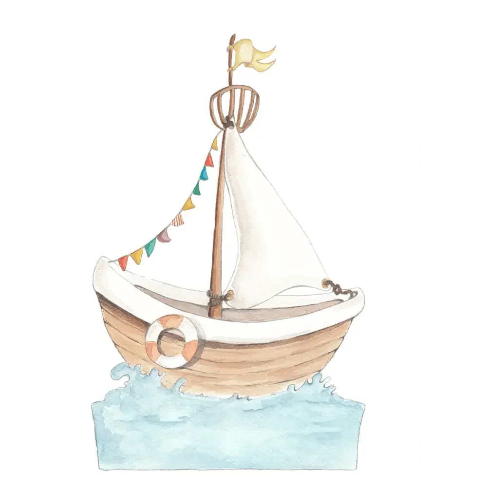 Vinilo Cabecero Barco LITTLE BOAT - Sueños de Cigueña