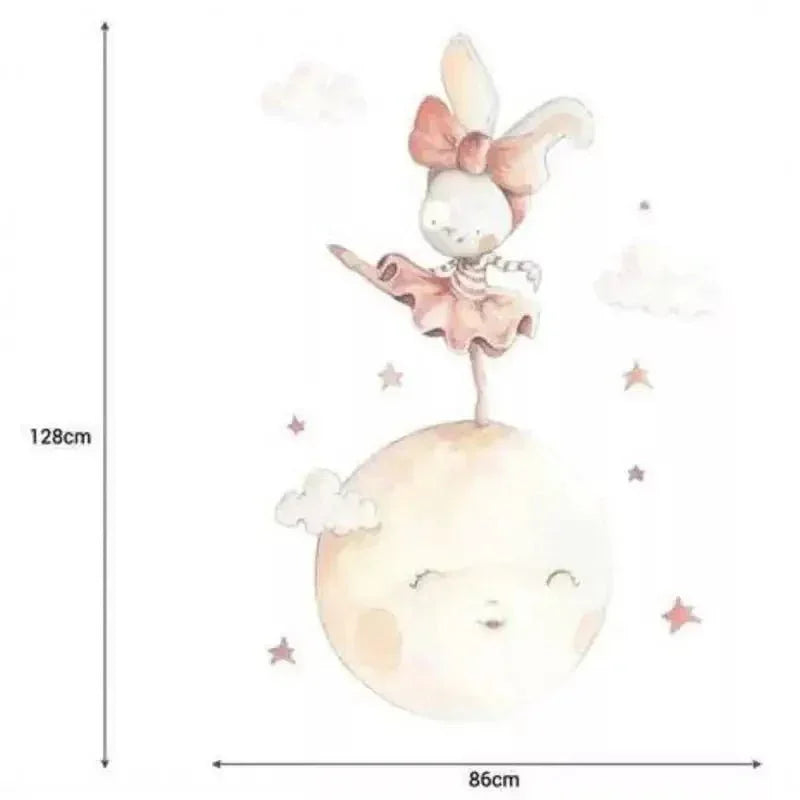 Vinilo de Tela Infantil BAILANDO EN LA LUNA - Sueños de Cigueña